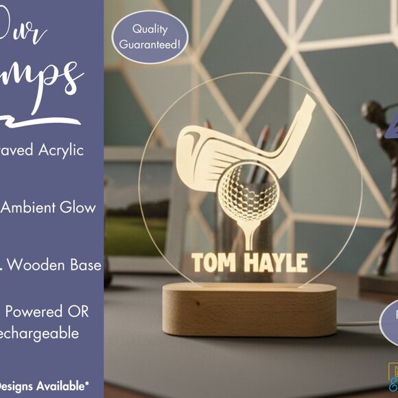 Custom Golf LED Lamp – Unique and Stylish Nightlight for Any Room - Picture 3 of 8